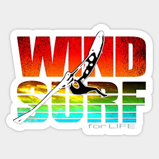 Windsurf for Life Sunset Colors Sticker